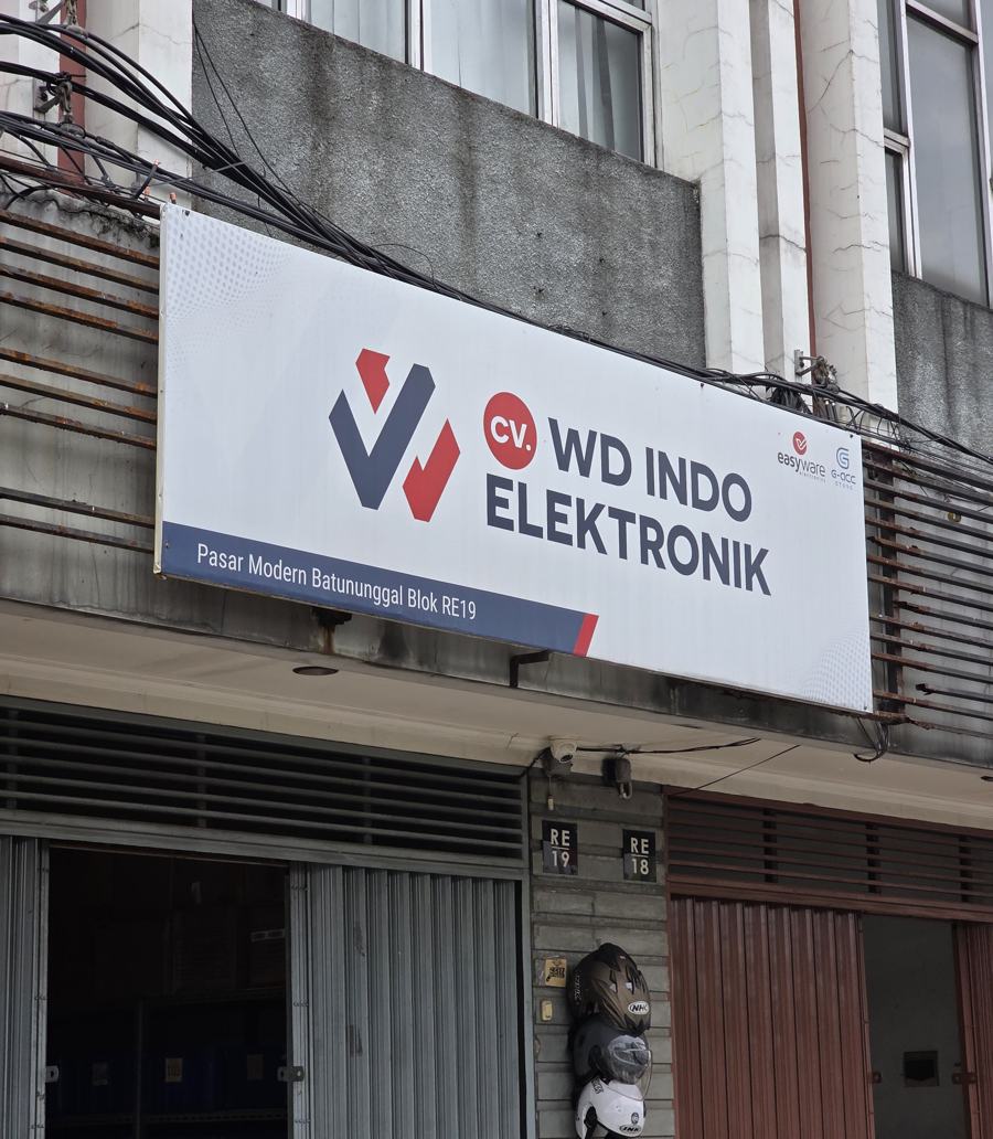 Gudang CV WD Indo Elektronik di Pasar Modern Batununggal