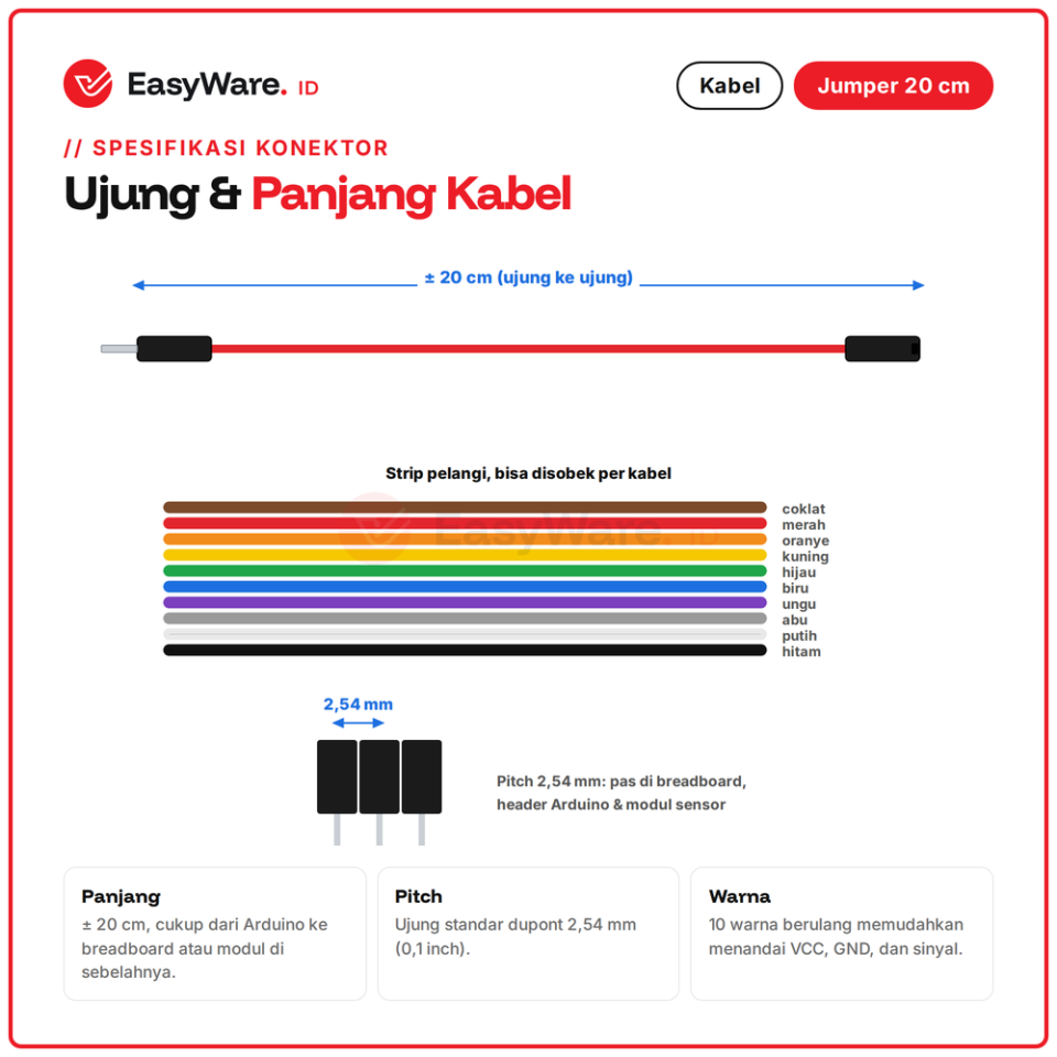 Kabel Jumper Dupont 20cm isi 40 Male to Female Male to Male Female to Female untuk Breadboard Arduino (3 Pilihan)