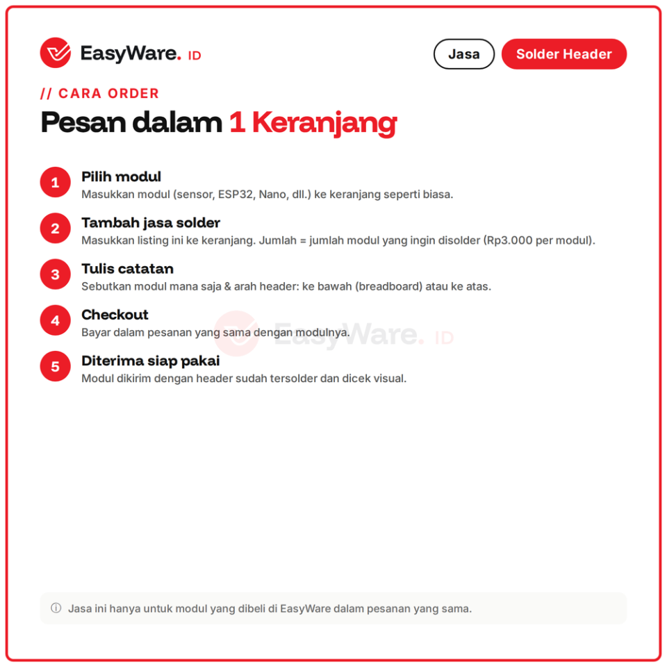 Jasa Solder Header Pin Modul Khusus Pembelian di EasyWare