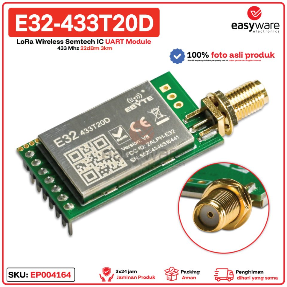 EBYTE E32-433T20D Modul LoRa Semtech SX1278 433MHz 22dBm UART 3km