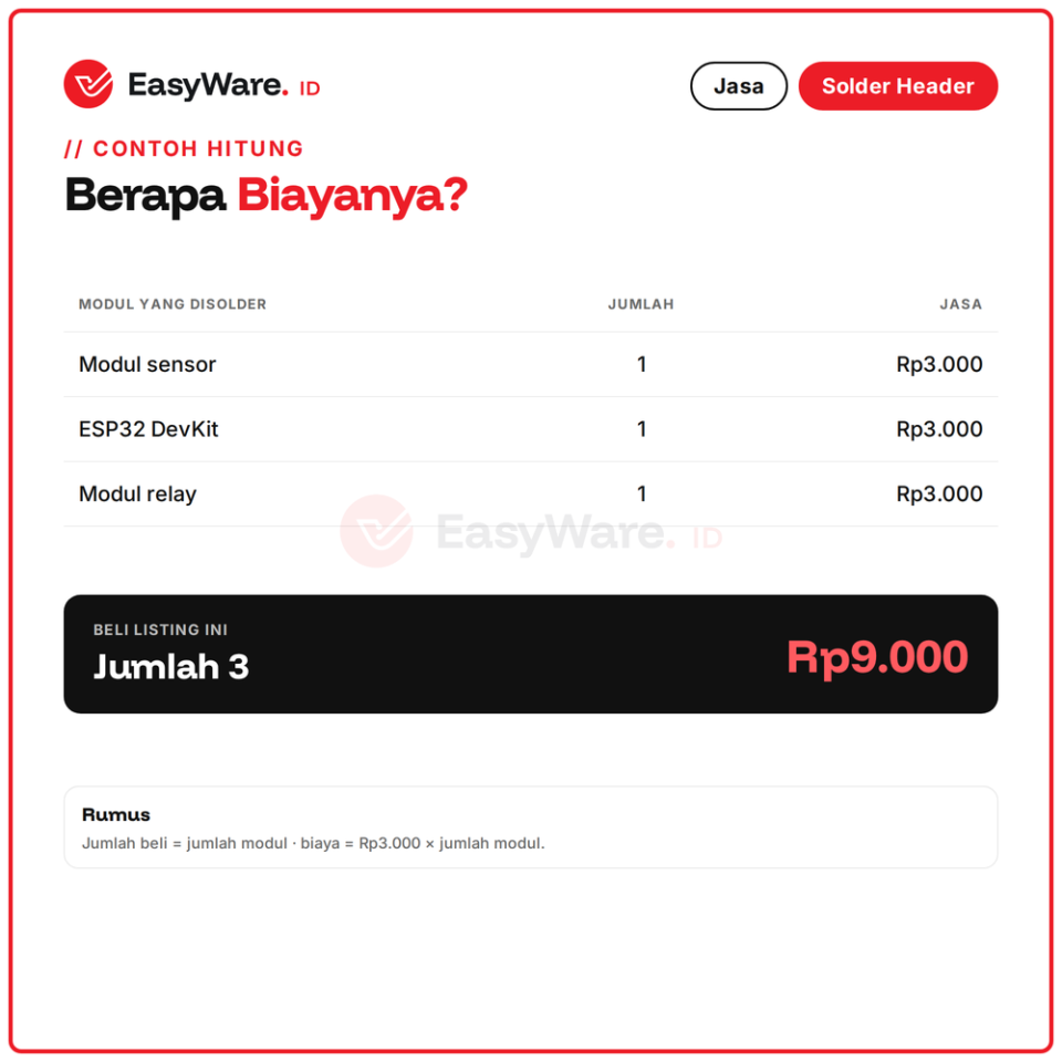 Jasa Solder Header Pin Modul Khusus Pembelian di EasyWare