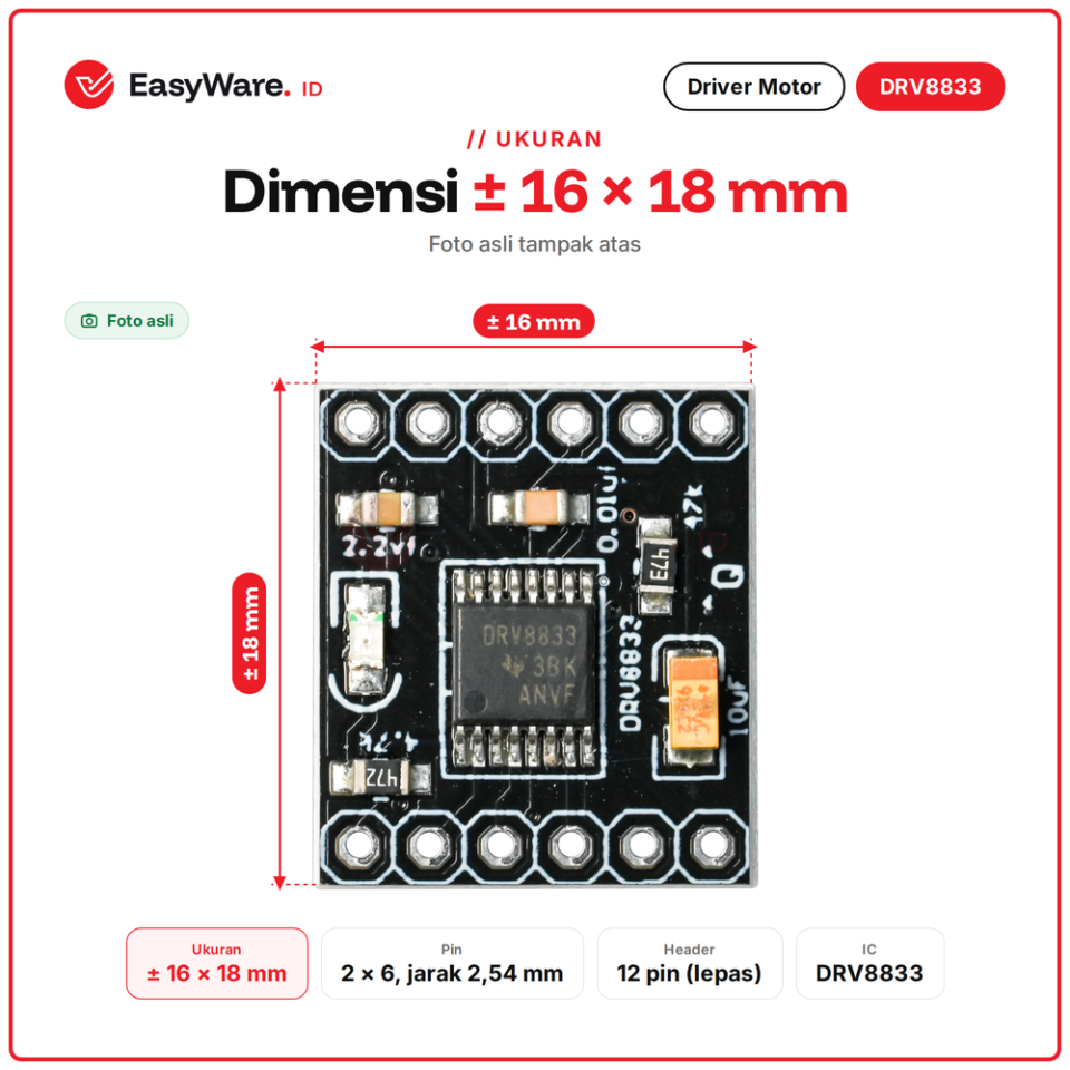 Modul Driver Motor DRV8833 2 Channel Dual H-Bridge 1.5A