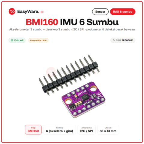 Modul Sensor BMI160 IMU 6 Axis Accelerometer Gyroscope I2C SPI Step Counter Arduino ESP32