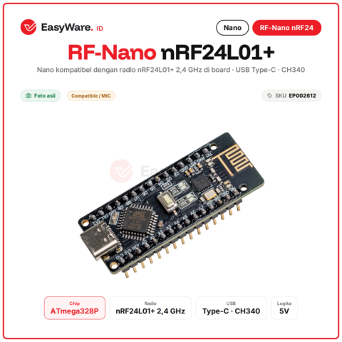 RF-Nano Arduino Nano ATmega328P nRF24L01 Wireless 2.4GHz USB Type-C CH340 Board Kompatibel