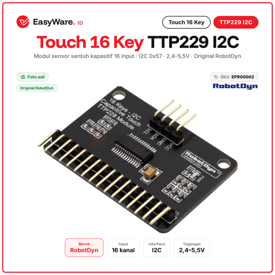RobotDyn 16 Keys Capacitive Touch TTP229 I2C Module