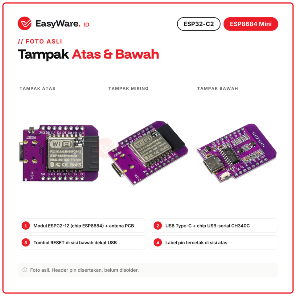 D1 Mini ESP8684 ESP32-C2 WiFi Bluetooth LE Development Board USB Type C CH340C RISC-V