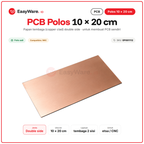 PCB Polos Double Side 10 x 20 cm Copper Clad Papan Tembaga 2 Sisi Etsa DIY Elektronik