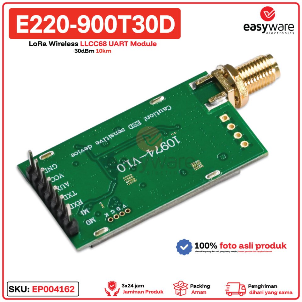 E220-900T30D Modul Wireless LoRa 868/915MHz 30dBm 10km UART