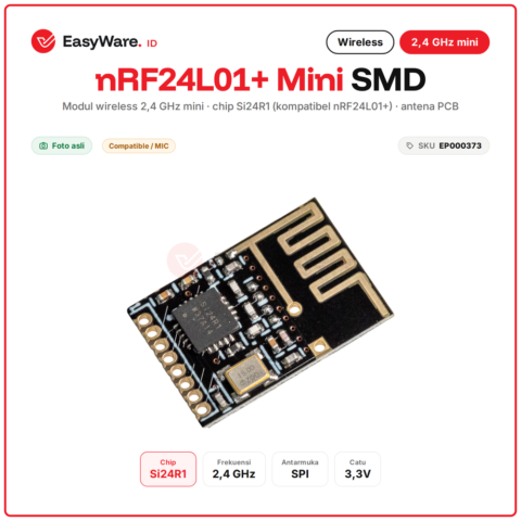 Modul Wireless nRF24L01+ Mini SMD 2.4 GHz Chip Si24R1 Antena PCB SPI untuk Arduino ESP32