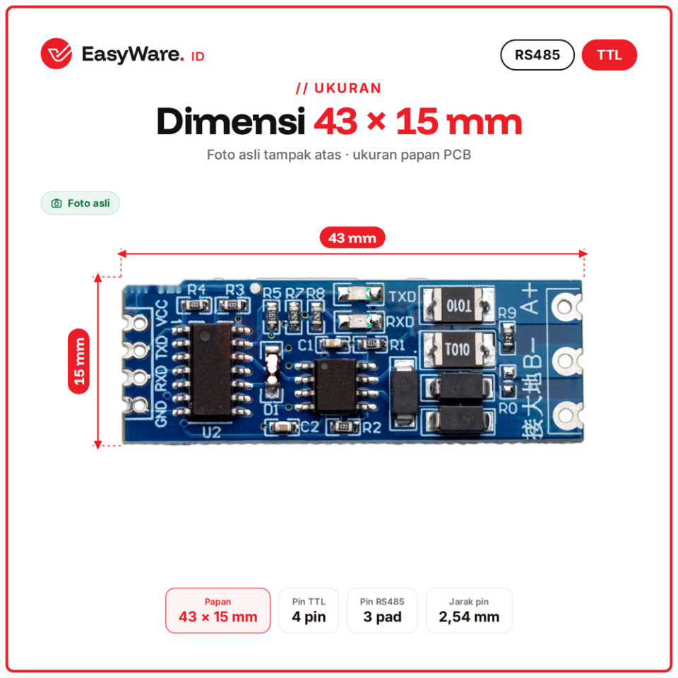 Modul RS485 to TTL Auto Direction 3.3V 5V Modbus