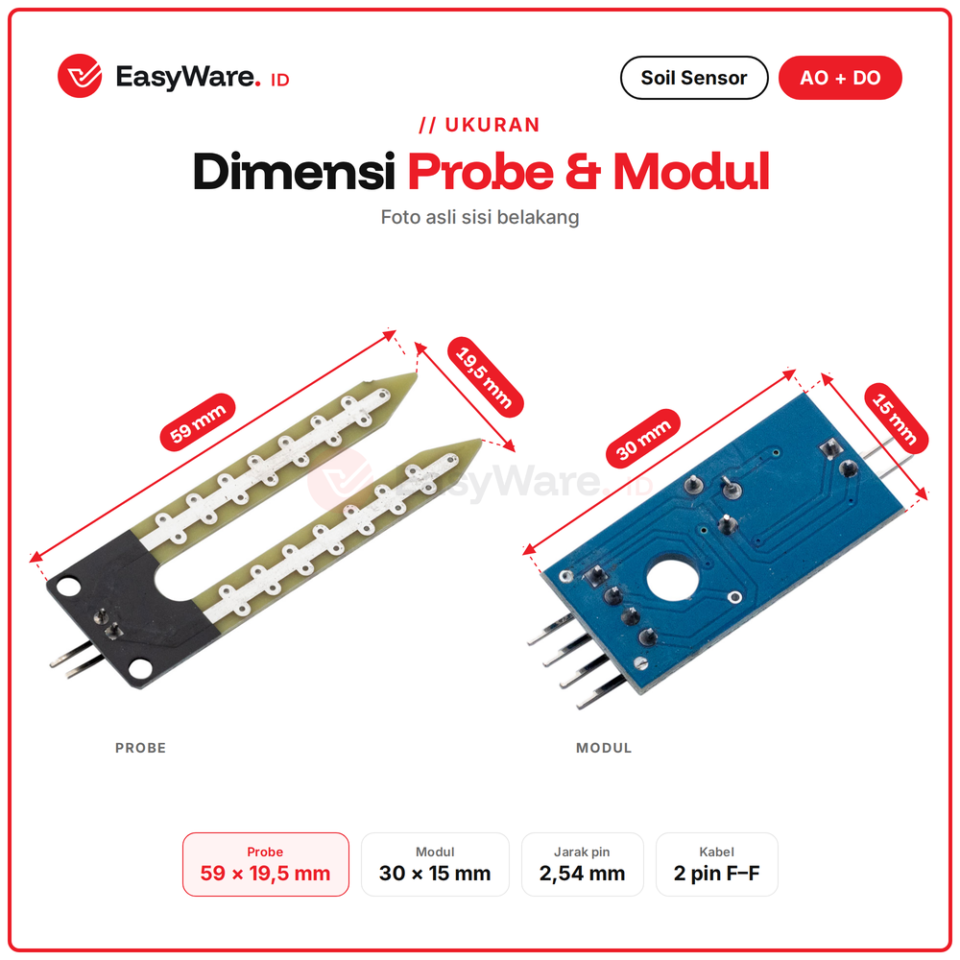 Soil Moisture Sensor LM393 Sensor Kelembapan Tanah AO DO
