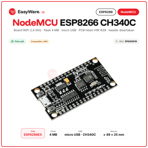 NodeMCU ESP8266 CH340C Micro USB Flash 4MB WiFi Development Board HW-628 IoT Arduino