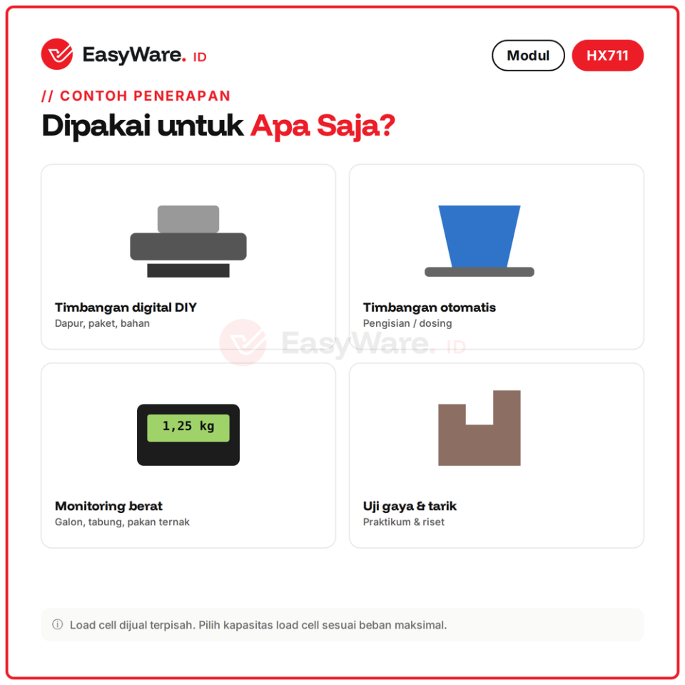 Modul HX711 Load Cell Amplifier ADC 24-bit XFW-HX711 Sensor Berat Timbangan Digital Arduino ESP32