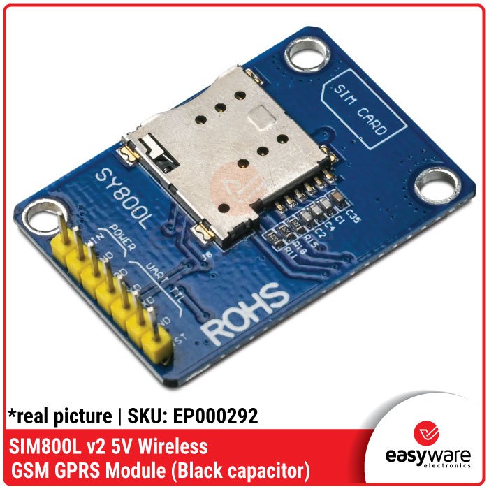 SIM800L v2 5V Wireless GSM GPRS Module (Black capacitor)