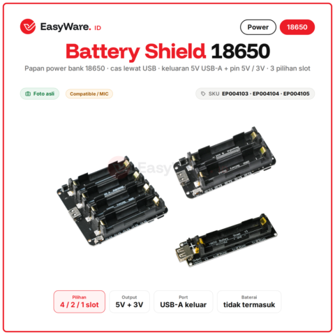 18650 Battery Shield Power Bank Board 4 Slot 2 Slot 1 Slot V3 Output 5V 3V USB Arduino ESP32