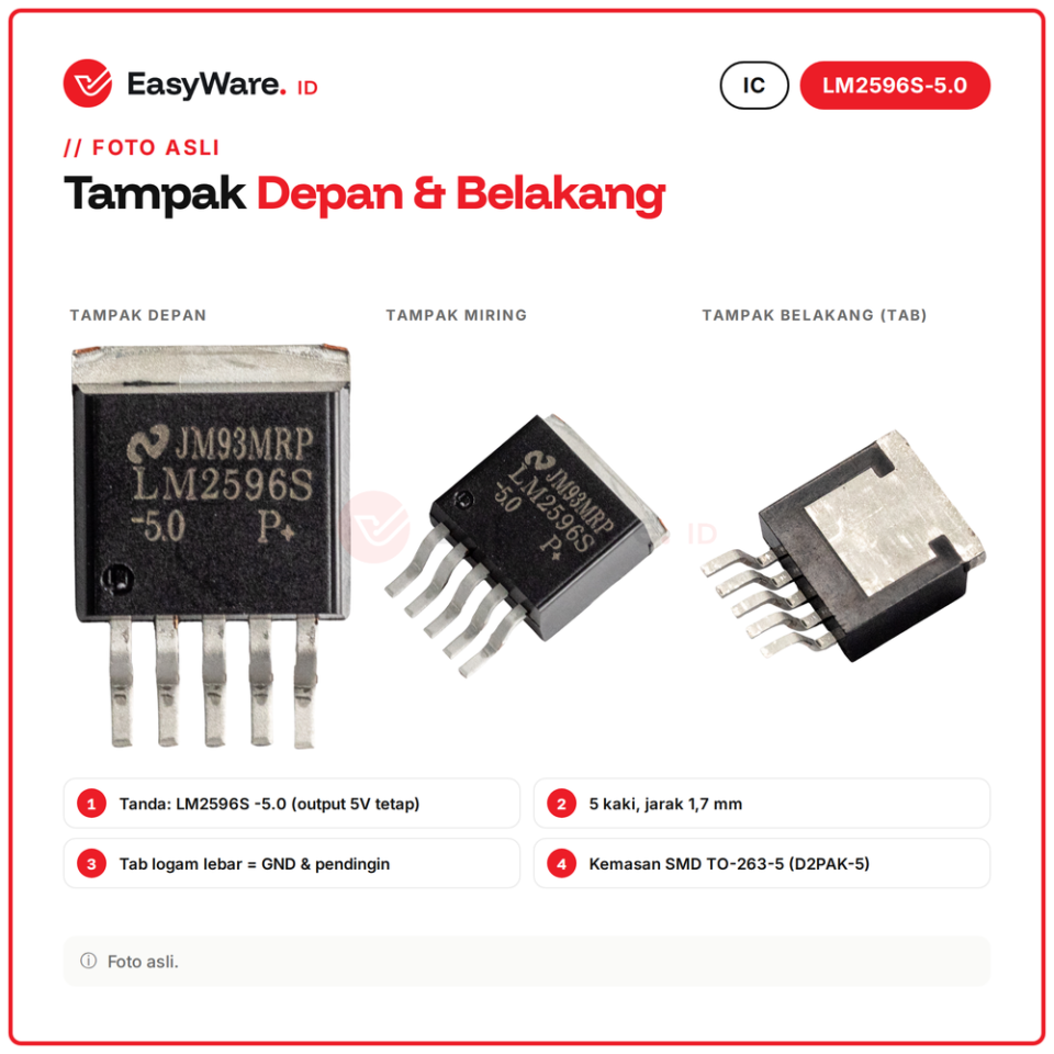 IC LM2596S-5.0 Regulator Step Down 3A Output 5V TO-263-5