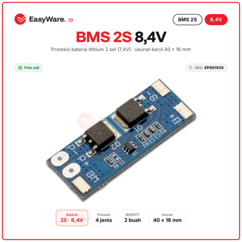 BMS 2S 8.4V Proteksi Baterai Lithium 18650 2 Sel