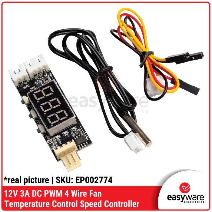 Modul PWM Fan Speed Controller 4 Kabel 12V 3A Sensor Suhu