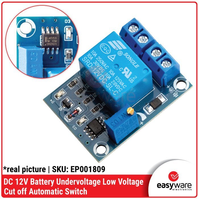Modul Low Voltage Cut Off LVD 12V Relay Proteksi Baterai Aki