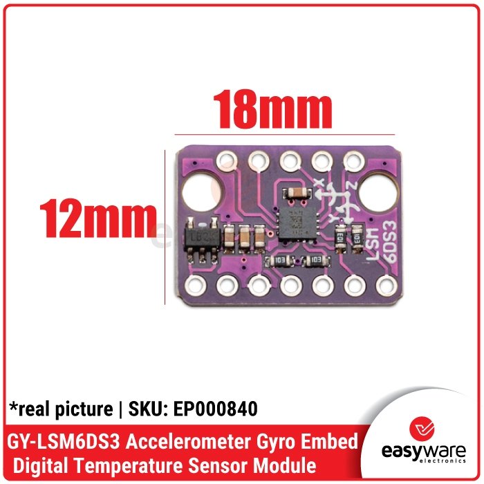 GY-LSM6DS3 Modul Sensor Accelerometer Gyro 6-Axis dengan Suhu
