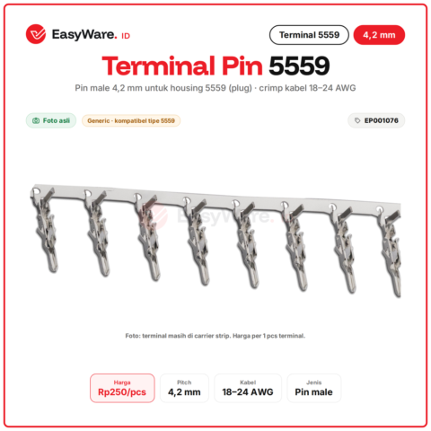 Terminal Pin Male 4.2mm untuk Konektor 5559 Mini Fit Crimp Kabel 18-24 AWG Pin ATX EPS PCIe Power Connector