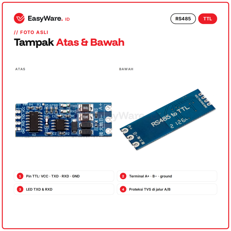 Modul RS485 to TTL Auto Direction 3.3V 5V Modbus