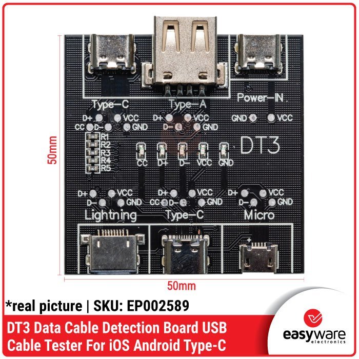 DT3 Data Cable Detection Board USB Cable Tester For iOS Android Type-C