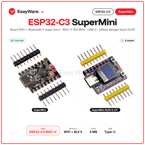 ESP32-C3 SuperMini WiFi Bluetooth 5 BLE RISC-V USB Type C Development Board dan Versi OLED 0.42 inch Arduino
