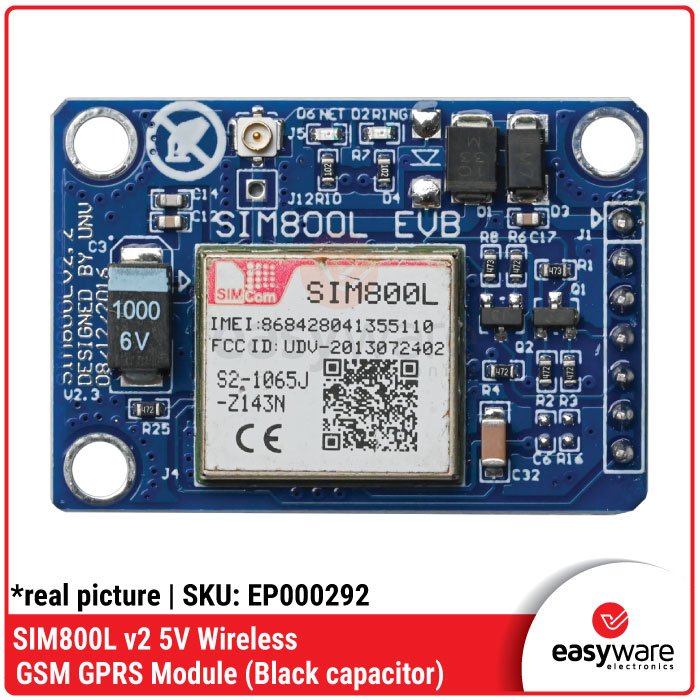 SIM800L v2 5V Wireless GSM GPRS Module (Black capacitor)
