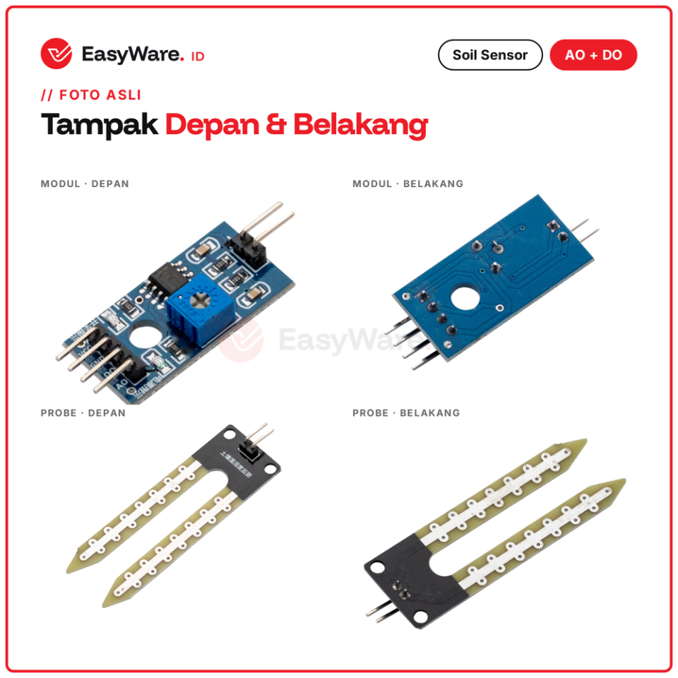 Soil Moisture Sensor LM393 Sensor Kelembapan Tanah AO DO