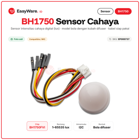 Sensor Cahaya BH1750FVI Model Bola Kubah Difuser I2C Lux Meter