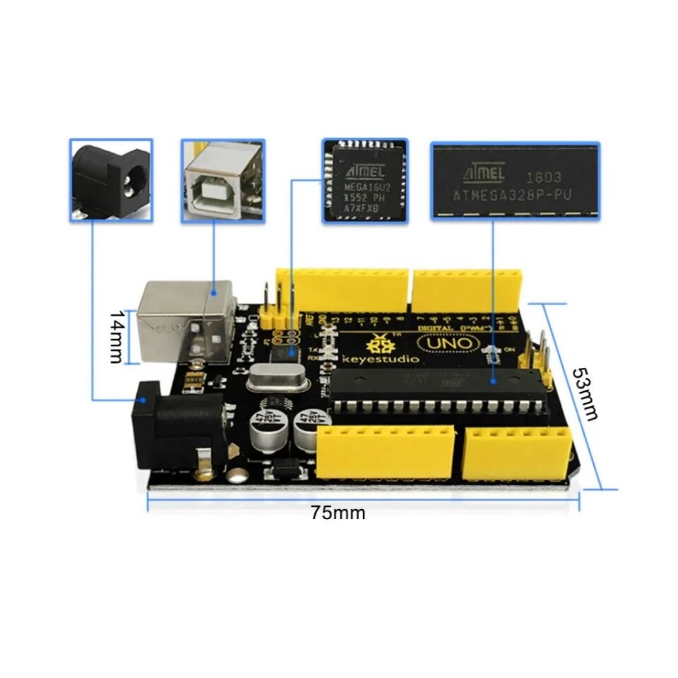 Keyestudio UNO R3 DIP ATmega16U2 with cable like arduino uno r3 board