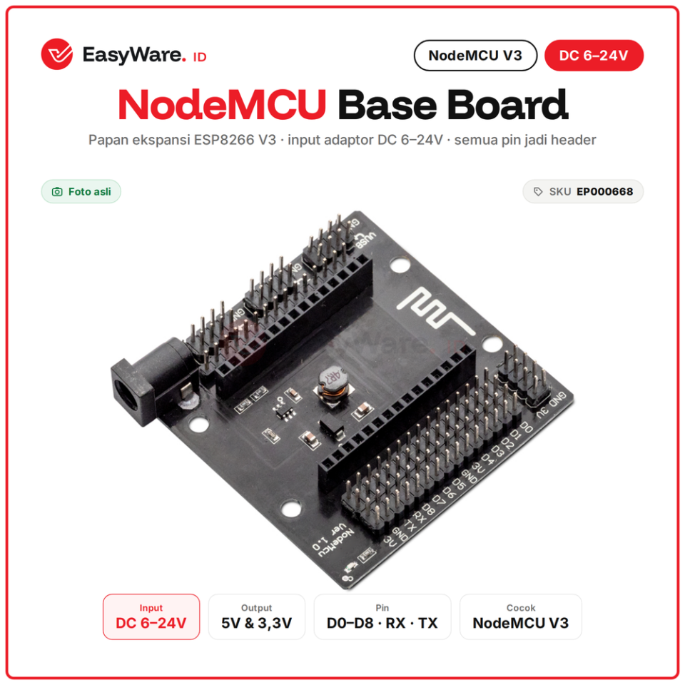 NodeMCU Base Board ESP8266 V3 Input DC 6-24V