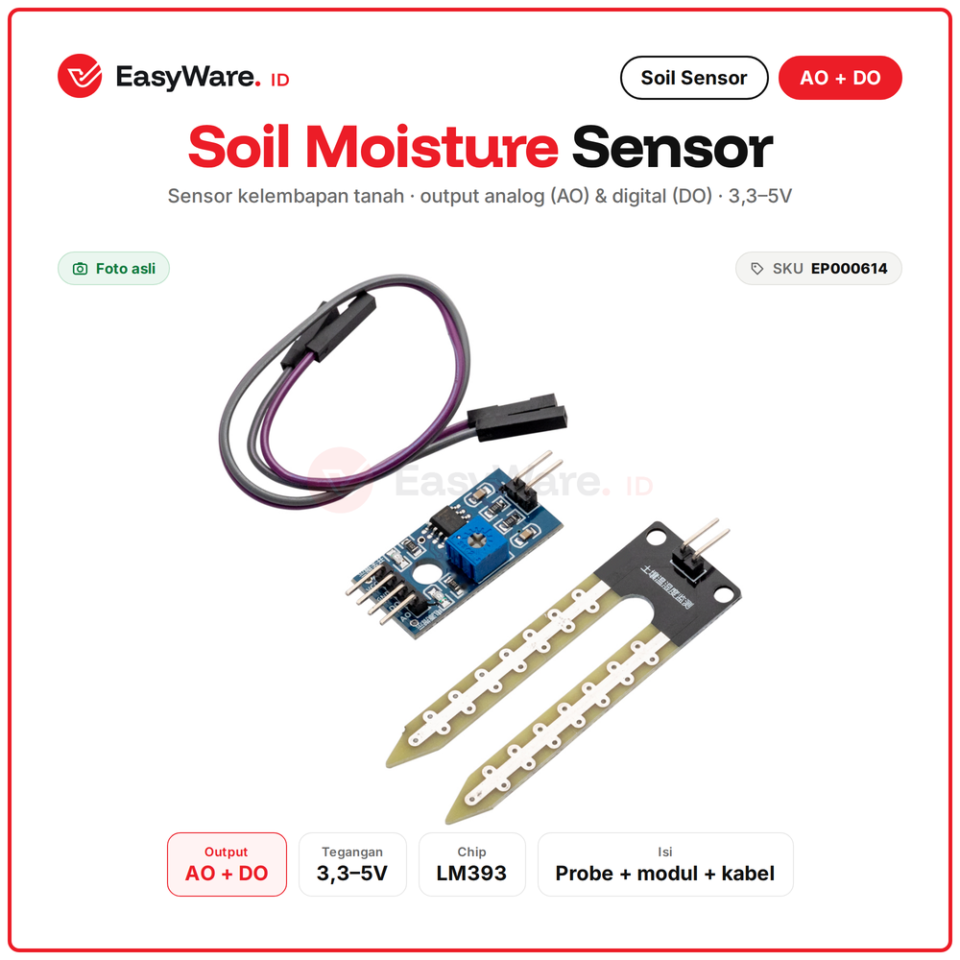 Soil Moisture Sensor LM393 Sensor Kelembapan Tanah AO DO