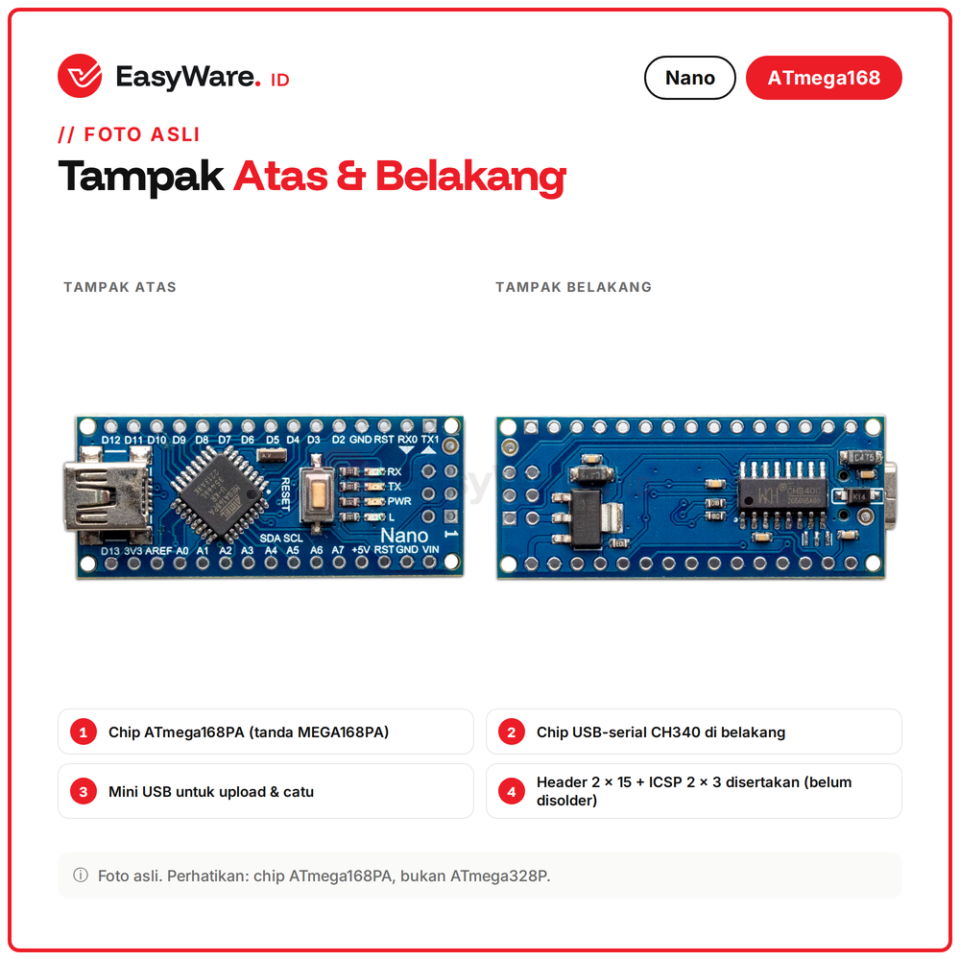 Nano V3 ATmega168PA CH340 Mini USB Kompatibel Arduino Nano