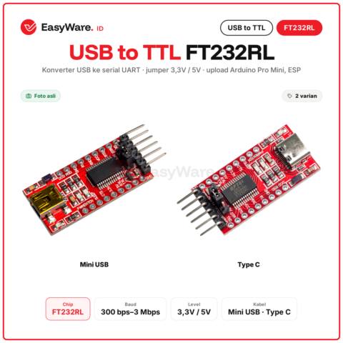 Modul USB to TTL FT232RL Serial UART 3.3V 5V Mini USB Type C