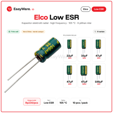 [10 PCS] Elco Low ESR High Frequency 105C Kapasitor Elektrolit 22uF 33uF 47uF 100uF 35V 50V 63V 100V Power Supply