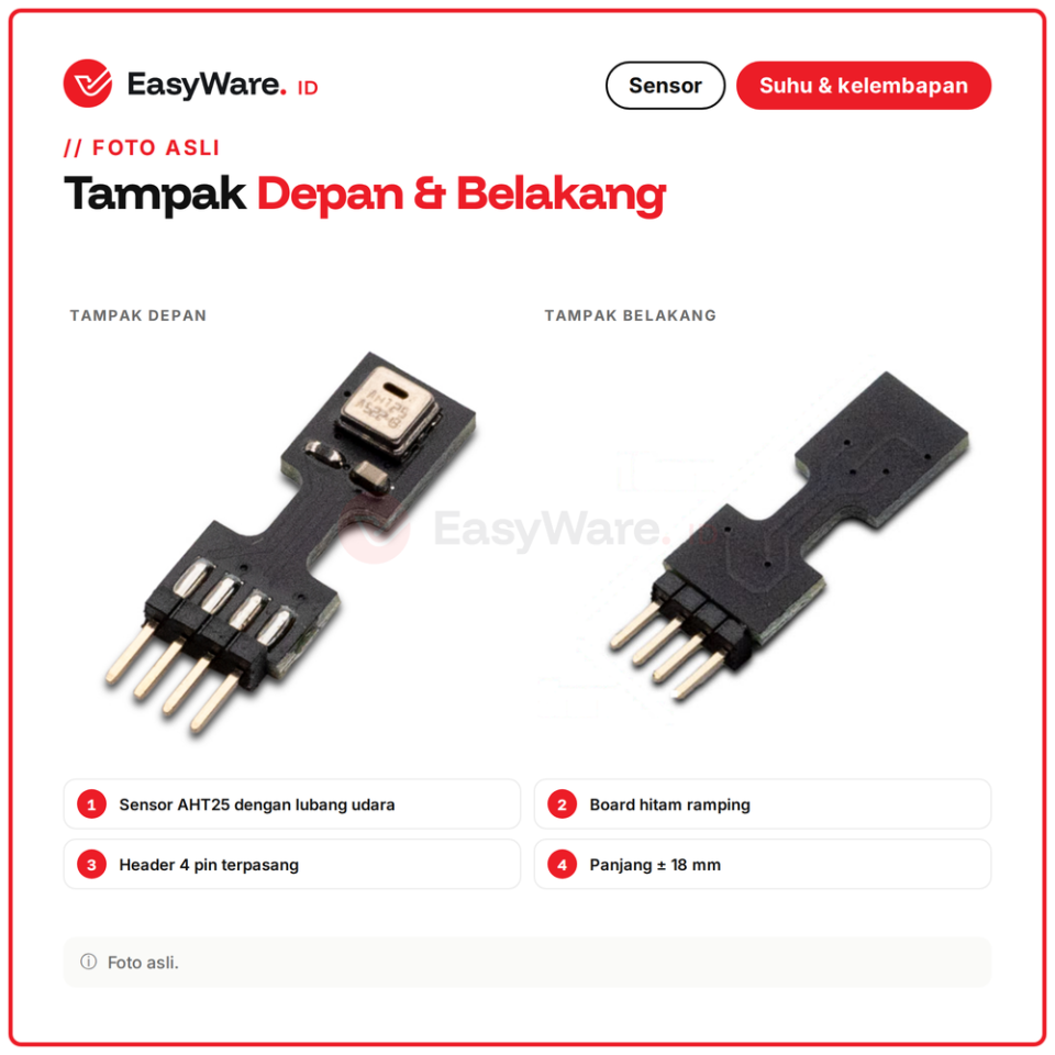 Sensor Suhu dan Kelembapan AHT25 I2C Digital Temperature Humidity Sensor untuk Arduino ESP32 IoT