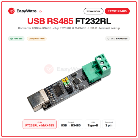 Konverter USB to RS485 FT232RL MAX485 USB-B Adapter Serial Modbus RTU PLC Industrial