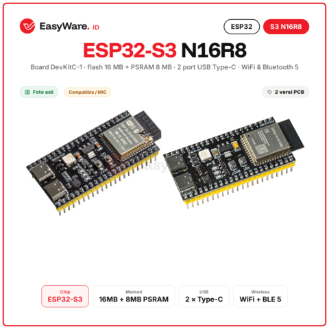 ESP32-S3 N16R8 DevKitC-1 Flash 16MB PSRAM 8MB Dual USB Type-C