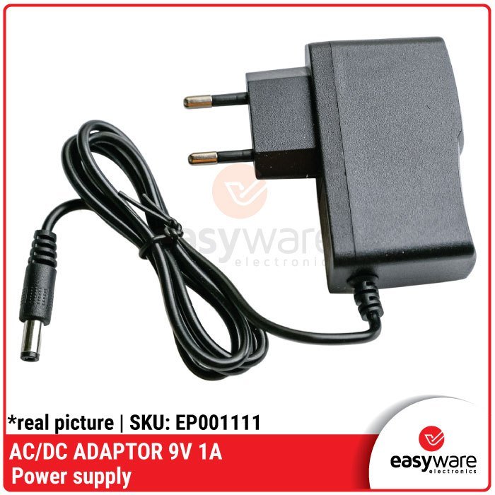 Adaptor Power Supply 9V 1A AC to DC Jack EU Plug