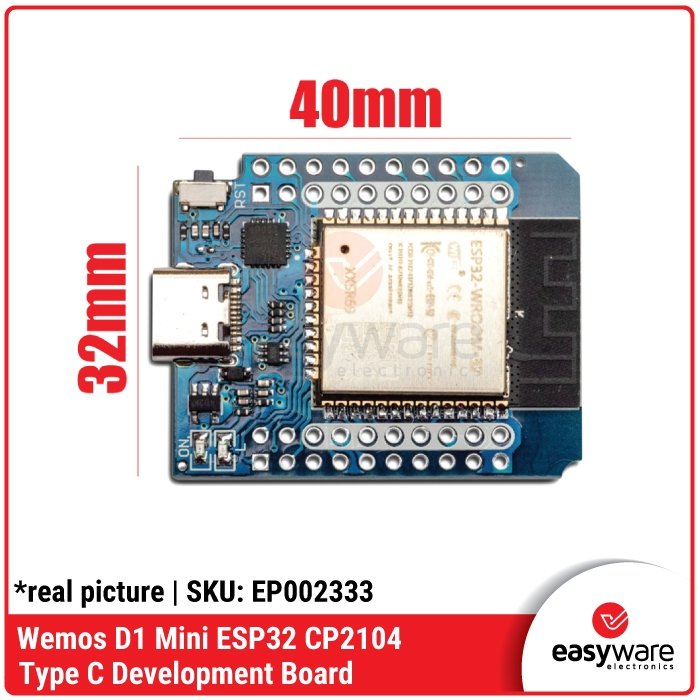 Wemos D1 Mini ESP32 WiFi Bluetooth Board CP2104 Type-C