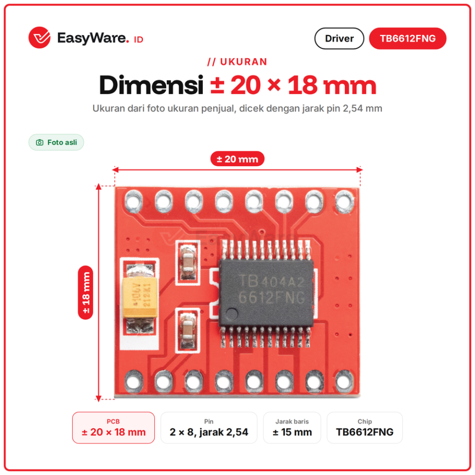 Modul Driver Motor TB6612FNG Dual DC Motor Driver 1.2A