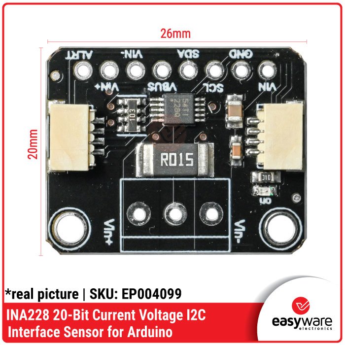 INA228 Modul Sensor Arus Tegangan Daya 20-Bit I2C 85V