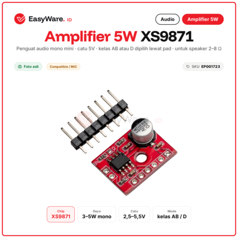 Modul Amplifier Mono 5W XS9871 Class AB D Mini Audio Amplifier 5V Speaker Arduino ESP32 MP3