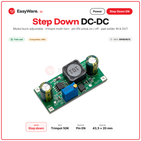 Modul DC-DC Step Down Buck Converter Adjustable Pin EN Enable Trimpot Multi-turn Power Supply