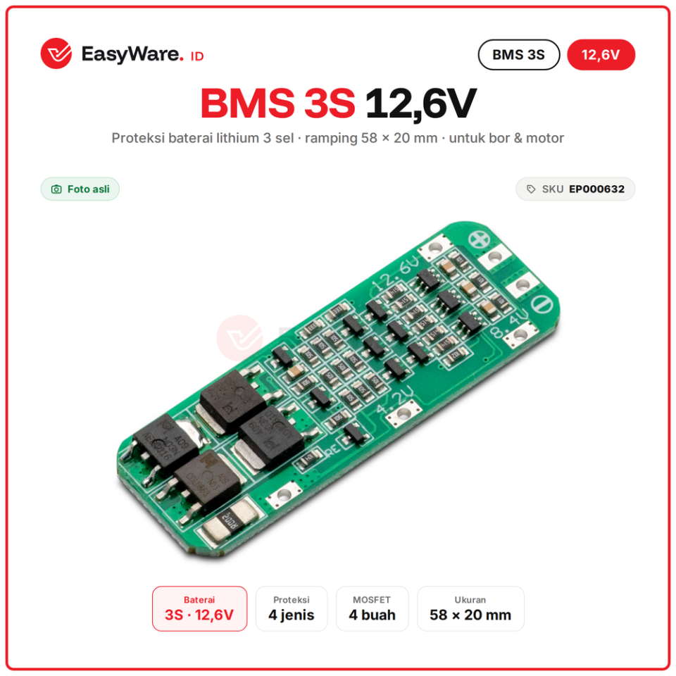 3S 20A BMS Li-ion Lithium Battery 18650 Charger Protection Board