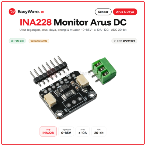 Modul INA228 Sensor Arus Tegangan Daya DC 85V 10A I2C 20 Bit Power Energy Monitor Arduino ESP32
