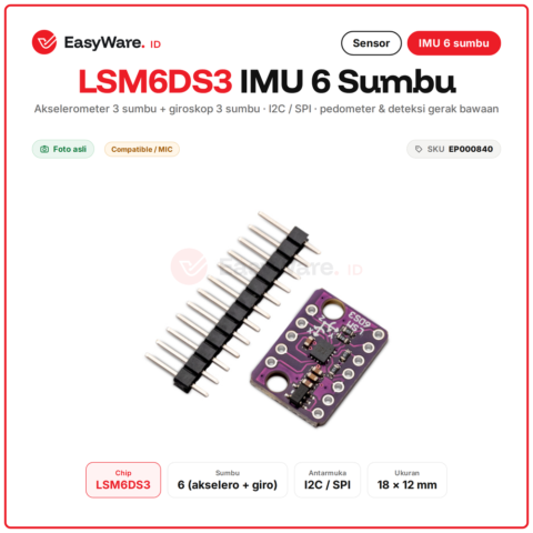 Modul Sensor LSM6DS3 IMU 6 Axis Accelerometer Gyroscope I2C SPI Pedometer Arduino ESP32