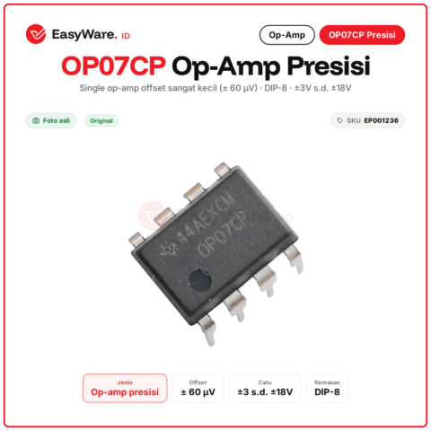 IC OP07CP OP07 Operational Amplifier Presisi Low Offset Low Drift DIP-8 untuk Penguat Sensor Termokopel Load Cell
